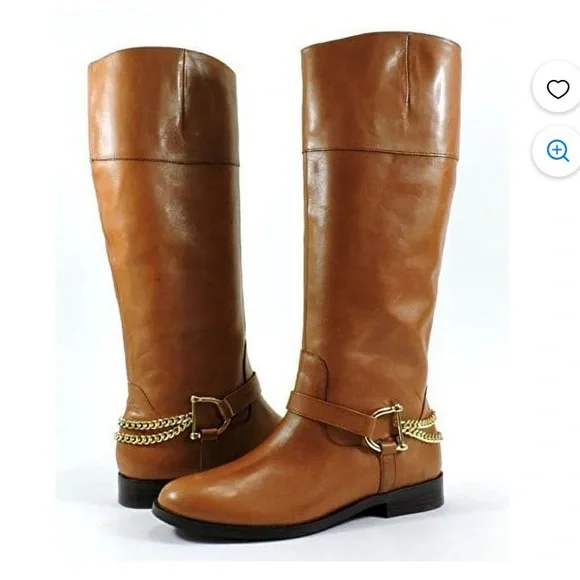 Lauren Ralph Lauren Jacqui Chain Leather Riding Boot. - Picture 1 of 14